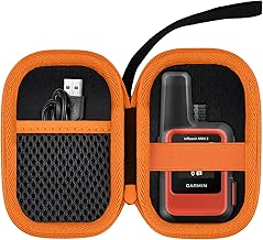 Protective Carrying Case for Garmin inReach Mini 3/ Mini 3 Plus/Mini 2/ Mini Satellite Communicator, Black Case + Orange Zipper- Flaxune product image
