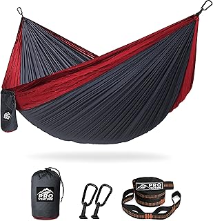 Pro Venture Camping Hammock 500 lb Capacity – Portable Double Hammock with Tree-Friendly Straps and Carabiners, Lightweight for Backpacking, Hiking, Travel, Beach, Backyard product image