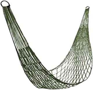 Easyinsmile Travel Hammock,Camping Hammock, Outdoor Sport Hammock Army Green Net Mesh Nylon Sleeping Bed with Hooks for Garden Beach Camping Hunting Hiking Traveling (green) product image