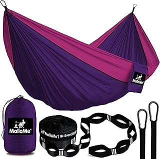MalloMe Camping Hammock for Adults & Kids - Portable Hammocks for Outside - Hamacas para Adultos Outdoor Single & Double Two 2 Person Hammock - Hamaca/Hamacs/Amacas Heavy Duty Tree Travel Hamock product image
