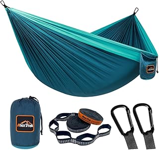 AnorTrek Camping Hammock, Super Lightweight Portable Parachute Hammock with Two Tree Straps Single or Double Nylon Travel Tree Hammocks for Camping Backpacking Hiking product image