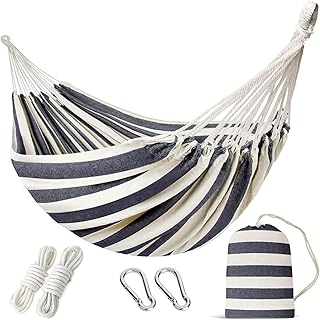 INNO STAGE Double Hammock with Tree Straps - Extra Large 2 Persons Hammock Portable Hanging Camping Bed for Patio, Backyard, Porch, Outdoor and Indoor Use - Soft Canvas Hammock with Carrying Bag product image
