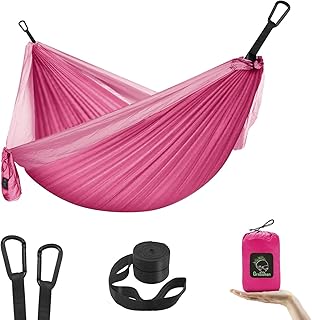 GRASSMAN Kids Hammock-Small Camping hammocks, Portable Camping Gear for Child Indoor/Outdoor use, with Tree Straps & Carabiners Pink product image