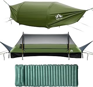 Night Cat Flat Lay Hammock Tent with Mosquito Net Waterproof Rainfly for 1 Person Backpacking Hiking Camping Lightweight 330LBS 87x28x19in product image