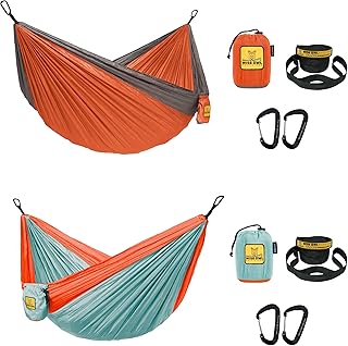 Wise Owl Outfitters Camping Hammocks Duo - Set of 2, Adults and Kids Hammock for Outdoor, Indoor, Single & Double Use w/Tree Straps - Camping Gear Essentials product image