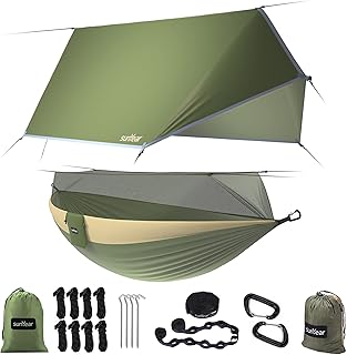 Sunyear Camping Hammock, Portable Single & Double Hammock with Net, 2 Person Hammock Tent with 2 * 10ft Straps, Best for Outdoor Hiking Survival Travel product image