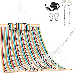 Lazy Daze Hammocks 12 FT Sunbrella Fabric Quilted Hammock Double Sunbrella Quilted Hammock with Spreader Bars & Pillow, All Weather and Fade Resistant for Outdoor, 450 lbs Capacity, Carousel Confetti product image