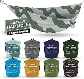 KAMMOK: Roo Double Hammock | Made from Strong & 100% Recycled Water Resistant Ripstop Fabric | Comfortable, Packable, Lightweight (Lifetime Adventure Grade Warranty), Ocean Print product image