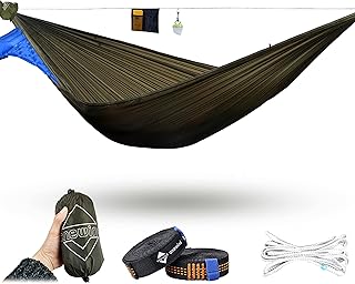 Onewind Camping Hammock, Ultralight Portable Hammock with Adjustable Ridgeline, Outdoor Hammock 20D Ripstop Nylon with 2 * 12Ft Tree Strap, Ideal for Camping, Hiking, Backpacking product image