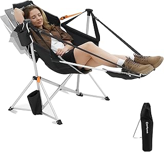 KingCamp Hammock Chair with Footrest – Heavy Duty Swinging Rocking Camping Chairs for Adults up to 400lbs, Folding Portable Oversized Rocker with Cup Holder & Pillow for Outdoor Beach Lawn RV Sports product image