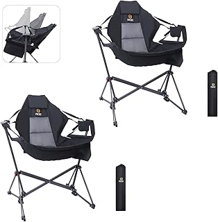 Nice C Hammock Camping Chair, Outdoor Camping Chair Rocker, Portable Swinging Sports Chair, High Back with Stand, Cup Holder, Side Pocket, Heavy Duty, Sport (2-Pack) product image