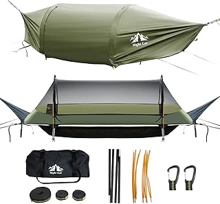 Night Cat Flat Lay Hammock Tent with Mosquito Net Waterproof Rainfly for 1 Person Backpacking Hiking Camping Lightweight 330LBS 87x28x19in product image