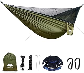 Camping Hammock - Portable Hammock with Mosquito Net, Lightweight Backpacking Hammocks Swing Camping Accessories for Indoor, Outdoor, Beach, Backyard, Patio, Travel, Hiking product image