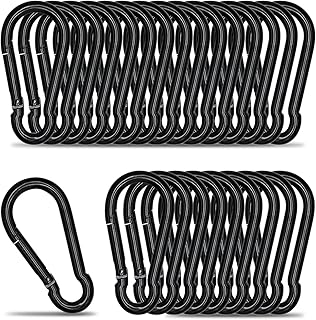 Small Carabiner Clip Hook, 2.36 inch 25 pcs Black Heavy Duty Spring Snap Hook Key Chain, Carabiners Clips for Outdoor Camping, Swing Set, Hammock, Hiking Travel, Fishing, Quick Link Keychain product image