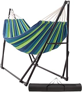 Portable Hammock with Stand for Outside Foldable,Frabic Tension Adjustable Indoor,Carrying Bag Included, 616 lbs Weight Capacity, Suitable Garden Yard Outdoor Inhouse Cyan product image