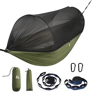 Miztli Camping Hammock -Portable Hammock w/Spacious Net & Tree Straps w/Adjustable Loops, Double and Single Hammock for Outdoor, Indoor, Hiking and Travel product image