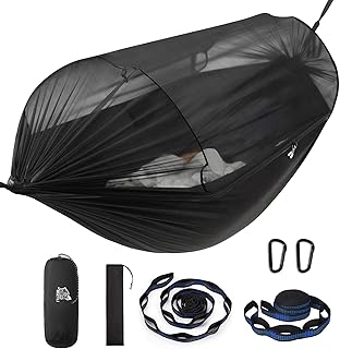 Miztli Camping Hammock -Portable Hammock w/Spacious Net & Tree Straps w/Adjustable Loops, Double and Single Hammock for Outdoor, Indoor, Hiking and Travel product image