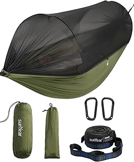 Sunyear Camping Hammock with Net - Double&Single Hammock with House-Like Net- Easy Setup & Pack, Lightweight & Portable, Perfect for Hiking, Backpacking, Outdoor Sleeping product image