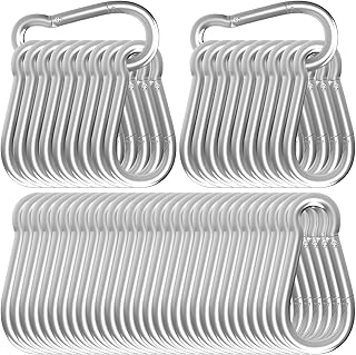 50-Pack M8 Carabiners Clip Heavy Duty Spring Snap Hook, 3Inch Galvanized Steel Carabiner, Safety Quick Links Snap Hooks, Spring Clips for Swing Hammock Camping Keychain Outdoor product image