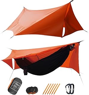 SkyNest 11ft Hammock with Net and Rain Fly Tarp, 4 in 1 Camping Hammock Tent, Ultralight Portable Double-Layer Hammock with Ridge Rope for Camping, Hiking and Backpacking product image
