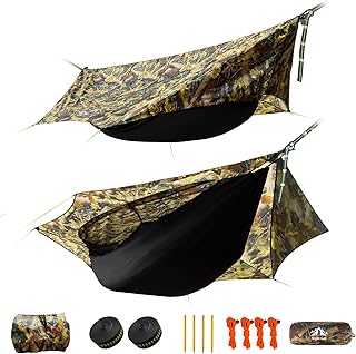 Night Cat Camping Hammock Tent: Lightweight Portable 4 in 1 Hammock with Rain Tarp and Mosquito Net for Hiking Jungle Outdoor product image