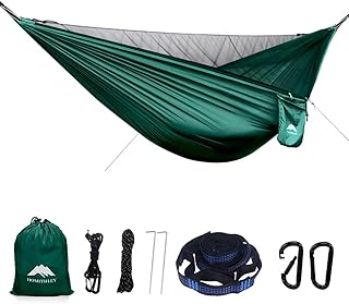 Camping Hammock - Portable Hammock with Mosquito Net, Lightweight Backpacking Hammocks Swing Camping Accessories for Indoor, Outdoor, Beach, Backyard, Patio, Travel, Hiking product image