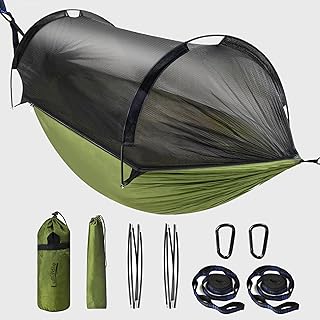 Lulladle Camping Hammock - (Double/Single) Hammock Portable with Tree Straps and with Mosquito Net，Nylon Hanging Hammock Easy Setup and Pack for Outdoor, Hiking and Backyard product image