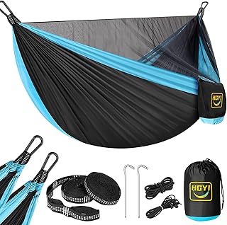 Camping Hammock Mosquito Net,Double & Single Portable Hammocks Hammocks with 2 Tree Straps,Hammock Tent for Travel Camping,Camping Accessories for Indoor Outdoor Hiking Backpacking Backyard Beach product image