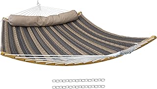 Sunnydaze Outdoor Hammock with Spreader Bar - 450-Pound Capacity Curved Spreader Bar Hammock - Mountainside product image