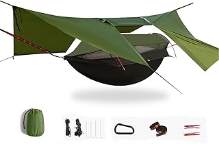 3-in-1 Camping Hammock Tent with Rain Fly, Quick-Zip Door & Curved Poles – Lightweight Shelter with Mosquito Net product image