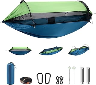 Professional Camping Hammock with Mosquito Net, Lightweight Portable Double, with Two 10 FT Hammock Tree Straps, 210T Nylon,Rain and Sun Protection,Hammock for Camping, Hiking, Yard, Backpacking product image