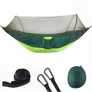 Camping Hammock with Mosquito Net, Lightweight Double Hammock for 2 Person, 210T Parachute Nylon Portable Sleeping Hammock with Tree Straps & Aluminum Carabiners, for Hiking Backpacking Outdoor Travel product image