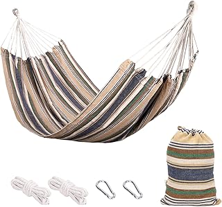 Hammock with Tree Straps Portable Canvas Hammocks with Carry Bag 500 lbs Colorful Camping Hammock Without Stand for Backyard Outdoor Indoor Hiking Beach Patio Garden product image