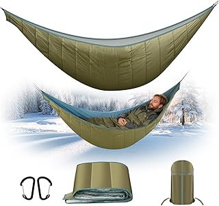 Hammock Underquilt, Insulated Camping Quilt for Warm Sleeping, Easy to Setup and Packable for Camping, Hiking, Travel, Beach, Backyard, Patio (Army Green) product image
