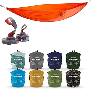 KAMMOK Roo Single Hammock -Lightweight Camping Hammock with Tree-Friendly Python 10' Straps for Outdoor Relaxation - Durable Portable Hammock Made 100% Recycled Nylon for Hiking, Travel & Backyard Use product image