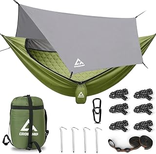Camping Hammock with Mosquito Net with Underquilt & Rain Fly Tarp - Built-in Quilt for Lightweight Soft Warm 4 Seasons, 2 Person Portable Backpacking Hammock Set for Hiking, Travel, Backyard product image