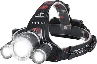 BORUIT RJ-3000 Headlamp Rechargeable, LED Head Lamp Super Bright - Outdoor Headlight 4 Modes, 4 Helmet Clips, Waterproof Construction Hard Hat Head Light for Adults Camping Hiking Hunting product image