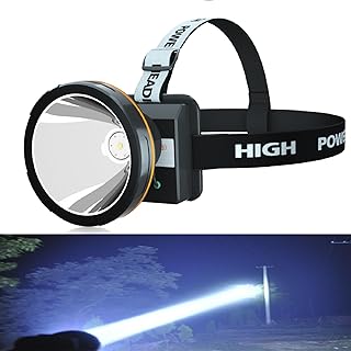 Super Bright Headlamp Rechargeable LED Spotlight with Battery Powered Headlight for Garden Outdoor Camping Fishing (Large) product image