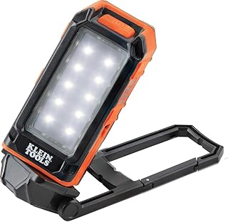 Klein Tools 56403 LED Light, Rechargeable Flashlight/Worklight with Kickstand, Magnetic Mount, and Carabiner, Charges Small Electronics, for Work, Camping product image