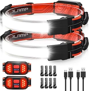 LED Headlamp Flashlight, 1000lumens 230° Broadbeam Headlight, USB Rechargeable Head Lamp with Red Taillight, Lightweight Waterproof Headlamps for Camping Running Hiking, Hard Hat Headlamp product image