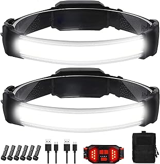 Headlamp Rechargeable,Ultra Bright Upgrade 1500 Lumens 6 Modes Head Lamp Led Rechargeable with Taillight(Individual Control),230°Wide Beam Waterproof Headlamps for Adults Outdoor Camping Running product image