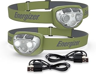 Energizer PRO-400 Headlamp Rechargeable (2-Pack), IPX4 Water Resistant Rechargeable Headlamp, Ultra Bright Multiple Light Modes Head Lamp, Camping, Running, Outdoors, Emergency Light, USB Included product image