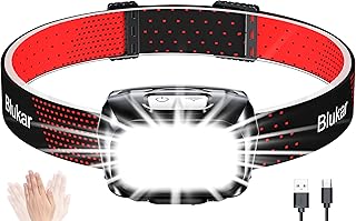 Blukar LED Headlamp Rechargeable,2000L Super Bright Headlight with Motion Sensor -Dimmable Brightness,8 Modes,Spotlight&Floodlight&Red Light Combination,IPX5 Waterproof for Hiking,Camping product image