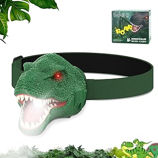 Nitigo Dinosaur Headlamp for Kids Flashlight Led Headlights Roar & Silent Mode, T-Rex Dinosaur Toys for Kids 3-5 4-6 5-7 6-8, Camping Gear, Easter Gifts for Boys Girls Adults product image