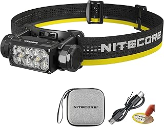 Nitecore HC65 UHE Headlamp, 2000 Lumen Max Heavy Duty Metal, USB-C Rechargeable with White, Red, and Reading Lights for Camping, Hiking, Hunting, and Industrial Works (Black) product image