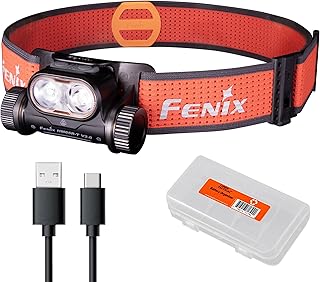 Fenix HM65R-T V2.0 Running Headlamp, 1600 Lumen White Light and Warm White Dual Beams, USB-C Rechargeable, Lightweight Long Runtime for Trail Running, with Organizer (Black) product image