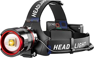 Rechargeable Headlamp 99000 High Lumens, Super Bright LED Head Lamp with Motion Sensor, 12 Modes, IPX7 Waterproof, 125° Adjustable, Zoomable Headlight for Adults, Camping, Cycling, Running product image