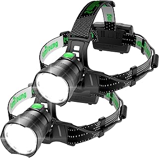 2-Pack High Lumens Headlamp Rechargeable, 7 Modes 50H Long Lasting Head Lamp, Motion Sensor Zoomable Headlamps for Adults, 90° Adjustable IP67 Waterproof Head Light for Hiking Camping Hardhat product image