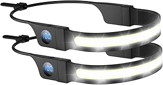 LED Headlamp Flashlight, High Lumens 230° Broadbeam Headlight, USB Rechargeable Head Lamp with Digital Power Display, Lightweight Waterproof Headlamps for Camping Running Hiking, Flexible Silicone product image