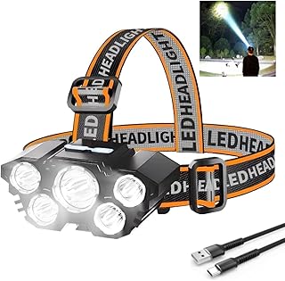 Rechargable Headlamp, Led Head Lamp with 4 Modes, Waterproof Head Lights For Forehead, Hard Hat Light, Adjustable Head Flashlight For Adults, Bright Coast Headlamp for Outdoor Camping, Hiking, Running product image